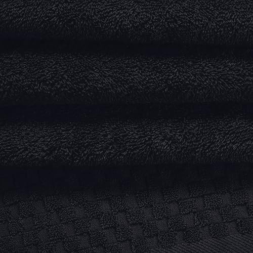 MyOwn Ultra Soft 2 Pack Oversized Bath Towel Set 28x55 inches, Cotton Large Bath Towels, Highly Absorbant Compact Quickdry & Lightweight Towel, Ideal for Gym Travel Camp Pool - Black