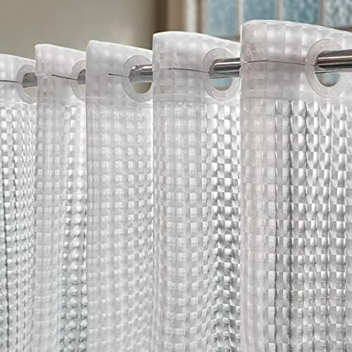 No Hook Shower Curtain or Liner, Standard Size 71 x 74, Square