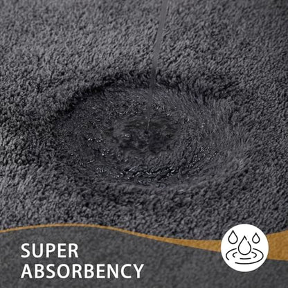 MINIDEAR Bathroom Rugs 60x20 Volcanic Gray - Thick Memory Foam Bath Mat, Ultra Soft & Plush Fluffy, Non-Slip, Quick Dry, Absorbent Washable Floor Microfiber Mat for Tub, Home Decor Accessories