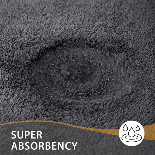 MINIDEAR Bathroom Rugs 70x24 Volcanic Gray - Thick Memory Foam Bath Mat, Ultra Soft & Plush Fluffy, Non-Slip, Quick Dry, Absorbent Washable Floor Microfiber Mat for Tub, Home Decor Accessories