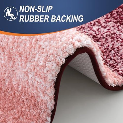 OLANLY Luxury Toilet Rugs U-Shaped 24x20, Soft Absorbent Microfiber Mat
