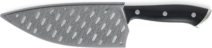 Zakarian by Dash 7" Chef Grade German Steel Rocking Chef Knife with Sheath for Chopping and Slicing - Black