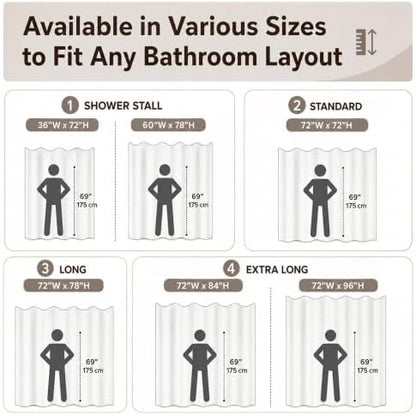Linen Shower Curtain Boho Cream Shower Curtain with Tassels 60"L x 72"L
