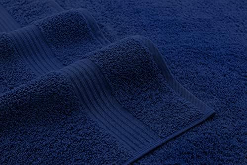 American Veteran Towel, 100% Cotton Turkish Bath Towels for Bathroom 4 Pack, 27x54 Extra Large Premium Soft Drying Bathroom Towels, Navy Blue
