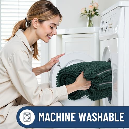 Smiry Bathroom Rugs 36X24, Luxury Chenille Extra Soft Absorbent Bath Mat