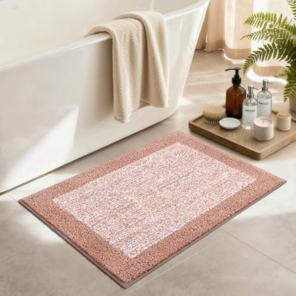 36x24 Large Bathroom Rugs Non Slip Washable, Soft Absorbent Bath Mat Pink