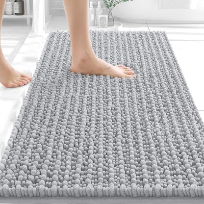 OLANLY Bathroom Rugs 30x20, Thick Soft Absorbent Chenille Bath Rugs