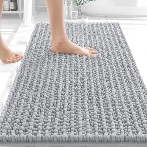 OLANLY Bathroom Rugs 30x20, Thick Soft Absorbent Chenille Bath Rugs