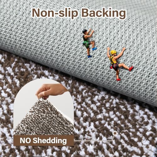 60x24 Long Bathroom Rugs Non Slip Washable, Soft Absorbent Bath Mat Brown