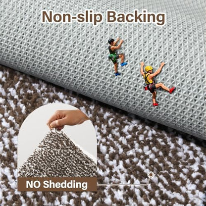 48x32 Large Bathroom Rugs Non Slip Washable, Soft Absorbent Bath Mat Brown