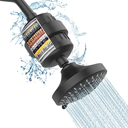 FEELSO Shower Head with Shower Filter, Filtered Shower Head for Hard Water