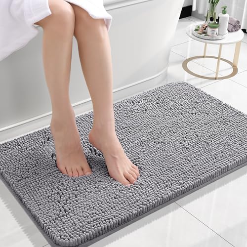 OLANLY Small Bathroom Rugs 24x16, Extra Soft Absorbent Chenille Bath Rugs