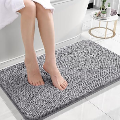 OLANLY Small Bathroom Rugs 24x16, Extra Soft Absorbent Chenille Bath Rugs