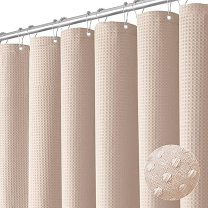 Dynamene Stall Waffle Shower Curtain 256 GSM Heavy Fabric 60x72 Blush Pink