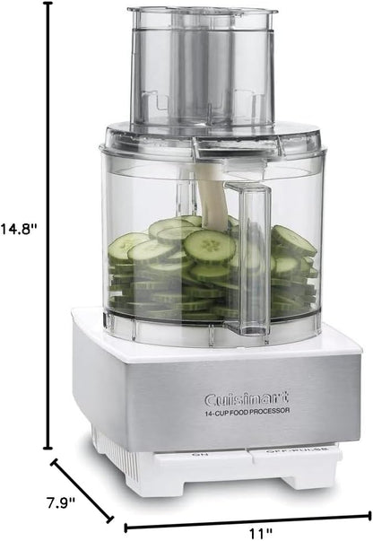 Cuisinart Food Processor 14-Cup Vegetable Chopper for Mincing, Dicing, Shredding, Puree & Kneading Dough, White, DFP-14BCWNY