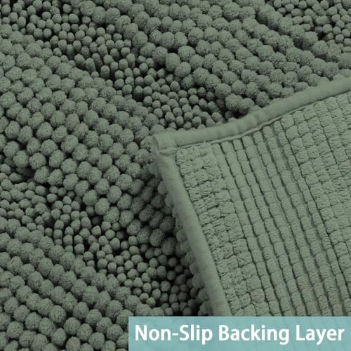 Turquoize Bathroom Runner Rug 20"x59", Soft Absorbent Chenille Bath Rug