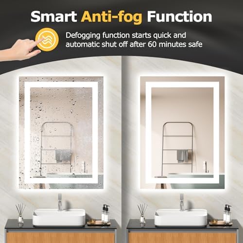 Hivone 24"X32" LED Bathroom Mirror with Lights, UL Listed