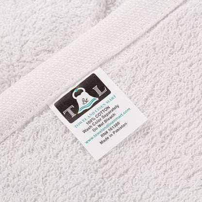 Towel and Linen Mart 100% Cotton White 6 Pack Bath Towel Set, Quick Dry, Super Absorbent, Light Weight, Soft Feel for Hotel, Spa and Bathroom (27 X 54) (White, 27 x 54 6 Pack)