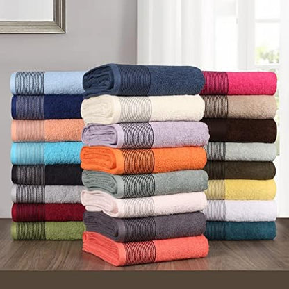 Belizzi Home 100% Cotton Ultra Soft 6 Pack Towel Set, Contains 2 Bath Towels 28x55 inchs, 2 Hand Towels 16x24 inchs & 2 Washcloths 12x12 inchs, Compact Lightweight & Highly Absorbant - Orange
