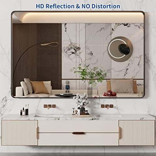 WEER Black Bathroom Vanity Mirror 55X36 Inch