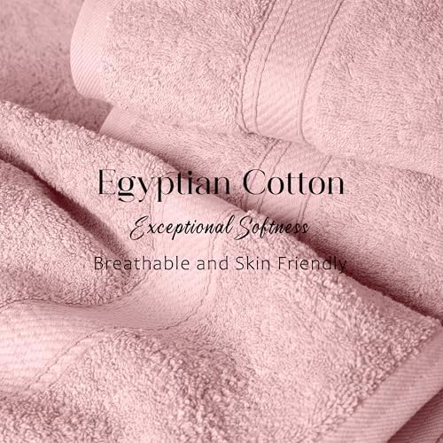 SUPERIOR Egyptian Cotton Ultra Plush & Absorbent, 12 Piece Set, Tea Rose