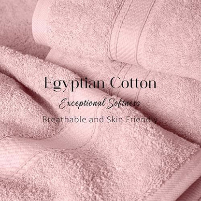 SUPERIOR Egyptian Cotton Ultra Plush & Absorbent, 12 Piece Set, Tea Rose