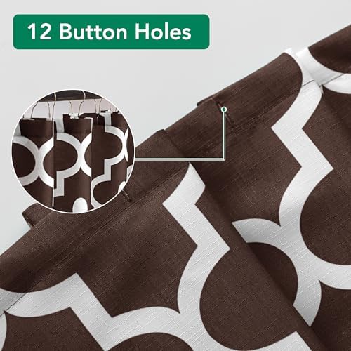 Fabric Modern Shower Curtain-Brown and White Shower Curtains for Bathroom