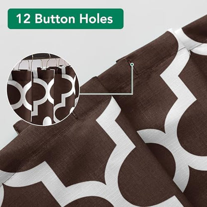 Fabric Modern Shower Curtain-Brown and White Shower Curtains for Bathroom