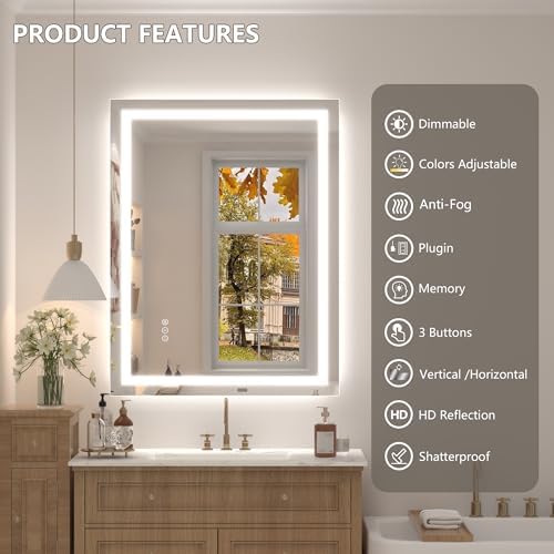 48x36 Inch LED Bathroom Mirror for Wall