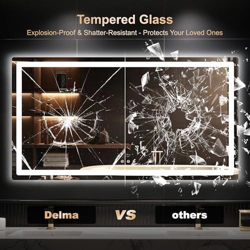 Delma 30x55 LED Bathroom Vanity Mirror with Lights, Anti-Fog, Dimmable