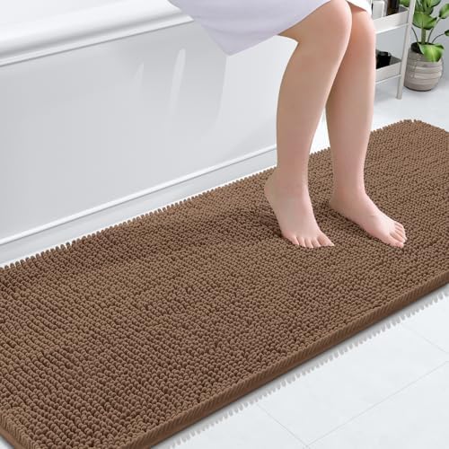 OLANLY Bathroom Runner Rugs 70x24, Extra Soft Absorbent Chenille Bath Rugs