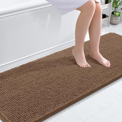 OLANLY Bathroom Runner Rugs 70x24, Extra Soft Absorbent Chenille Bath Rugs