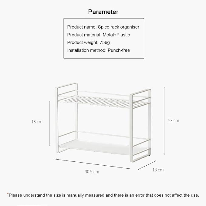 Craftland Wrought Iron 2 Tier Kitchen Organizer Stand Shelf Holder Storage Rack For Spices Jars Utensils Dishes Plates