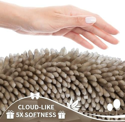 Yimobra Chenille Bathroom Rugs Non Slip, Extra Thick Soft Absorbent Bath Rug 31.5x20 Inch, Machine Washable Quick Dry Bath Mat for Bathroom Floor, Tub and Shower, Home Decor Accessories, Camel