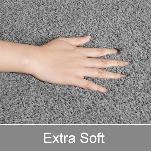 LOCHAS Bathroom Rug Runner 24x84 Inch, Bath Rugs Non Slip, Grey