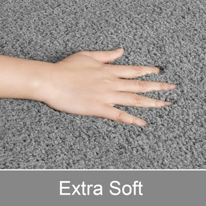 LOCHAS Bathroom Rug Runner 24x70 Inch, Bath Rugs Non Slip, Grey