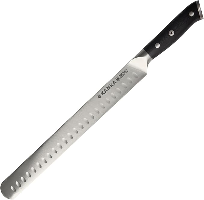 KANKA 12 inch Slicing Carving Knife - Ultra Sharp 1.4116 German Stainless Steel. Premium G10 Hamdle. Gift Box Included