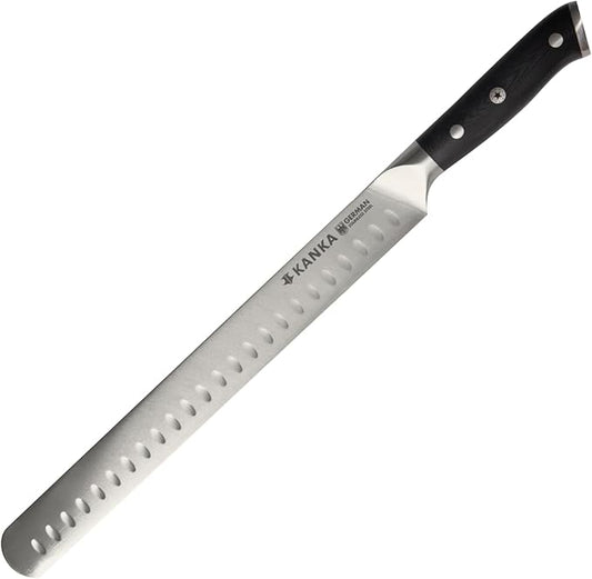 KANKA 12 inch Slicing Carving Knife - Ultra Sharp 1.4116 German Stainless Steel. Premium G10 Hamdle. Gift Box Included