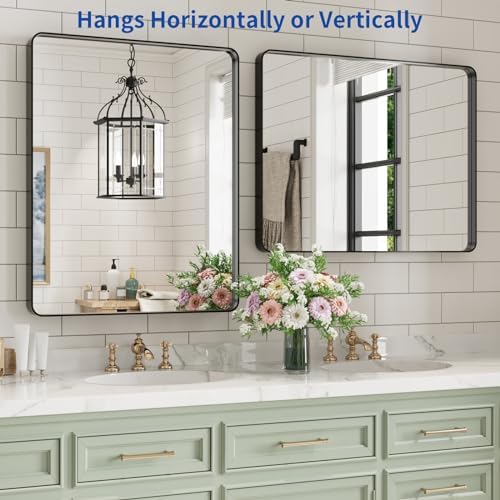 WEER Black Bathroom Vanity Mirror 20X28 Inch