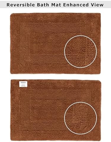 COTTON CRAFT Bath Rugs - 2 Pack Large 20x30 Soft Plush Bath Mats - Mocha