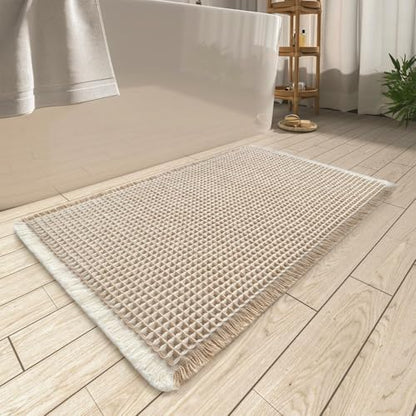 Upgraded Waffle Bath Mat Ultra Absorbent Non Slip Bathroom Mat, 20" x 32"
