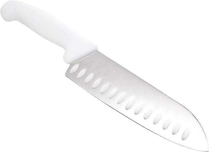 Mundial 3800 Series 7 inch Santoku Kitchen Knife with White Polypropylene Handle And Japanese High Carbon Stainless Steel Blade