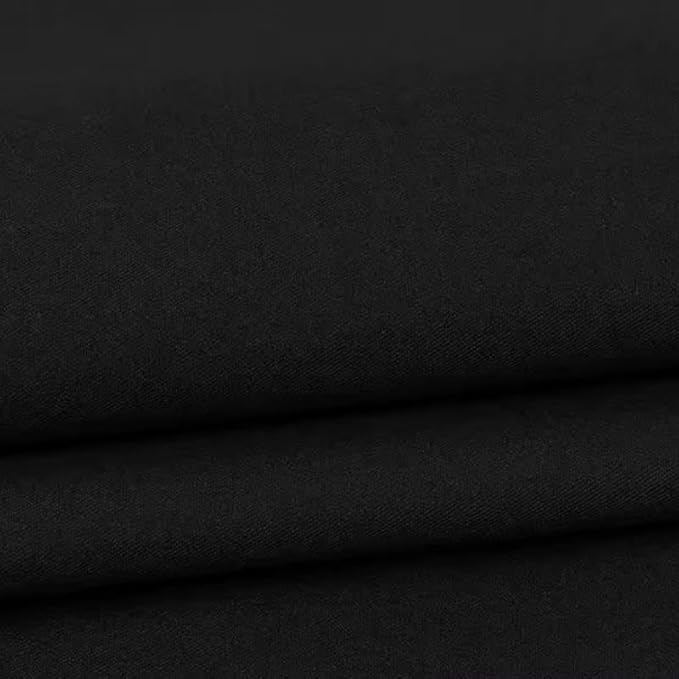 Light Weight Natural Cotton Fabric by the Yard DIY Making Supplies Quilting Patchwork Fabric Fat Quarter Bundles DIY for Quilting Cotton Patchwork Cushions (Black, 1 Yard)