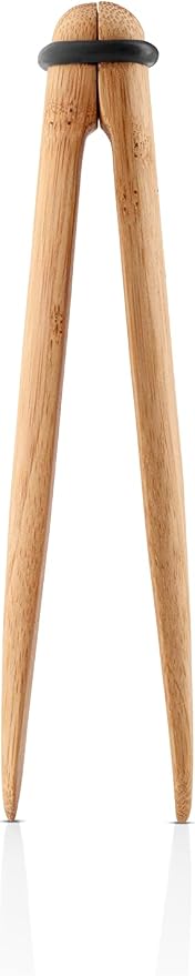 EVA SOLO | Nordic Kitchen Charcuterie Tongs | Practical and Stylish Serving Tongs made of Bamboo and Silicone Ring | Easy Storage | Bamboo