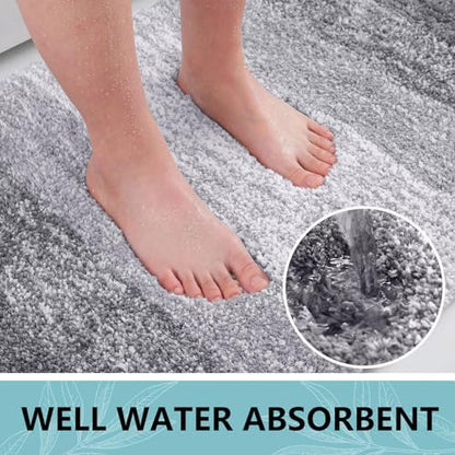 Arotive Microfiber Bathroom Rugs, Shaggy Soft Absorbent Bath Rug, 47x32