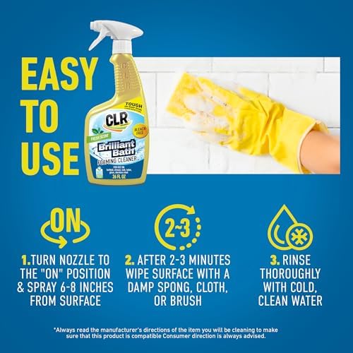 CLR Brands Brilliant Bath Foaming Bathroom Cleaner Spray, 26 oz (2 Pack)