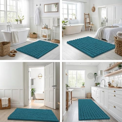 Smiry Bathroom Rugs 34X21, Extra Soft Rubber Backing Chenille Bath Mats
