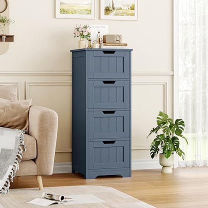 FOTOSOK Bathroom Storage Cabinet with 4 Drawers, Small Bathroom Cabinet