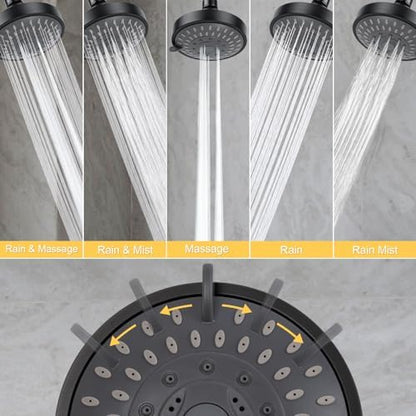 AISOSO High Pressure Rain Shower Head 5 Modes 4.1 Inch Oil Rubbed Bronze