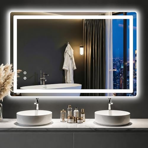 LED Bathroom Mirror with Lights, 30"x45" Lighted Vanity Mirror for Wall